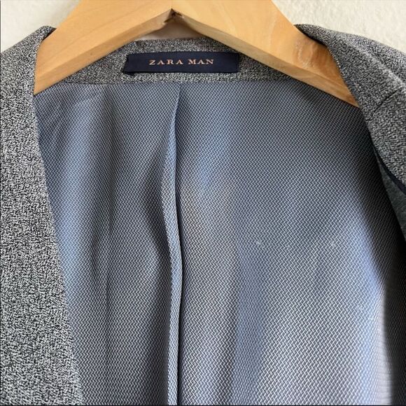 Zara Man Gray Suit Blazer Size 42 - Picture 3 of 9